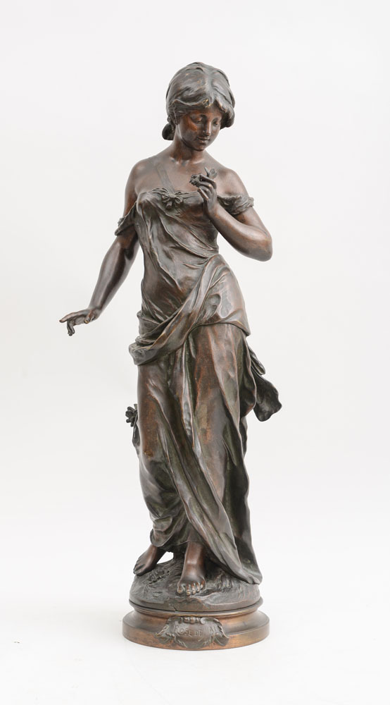 Appraisal: AFTER AUGUSTE MOREAU ROSE DE MAI Bronze inscribed 'Aug Moreau'