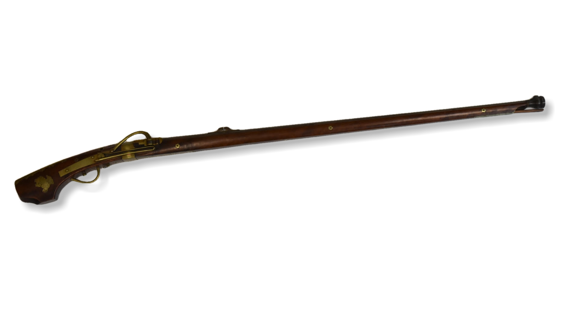 Appraisal: Long Japanese th C matchlock gun with steel barrel with