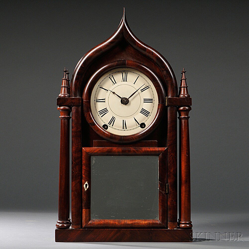 Appraisal: Brewster Ingrahams Ogee Gothic or Onion Top Clock Bristol Connecticut