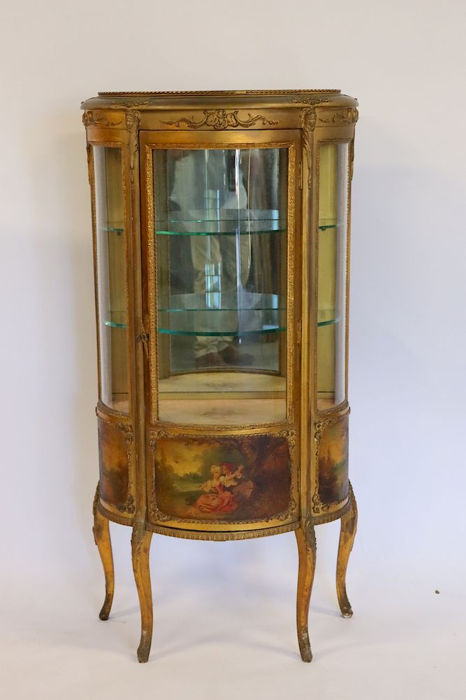 Appraisal: Antique Vernis Martin Style Paint Decorated Vitrine From a West