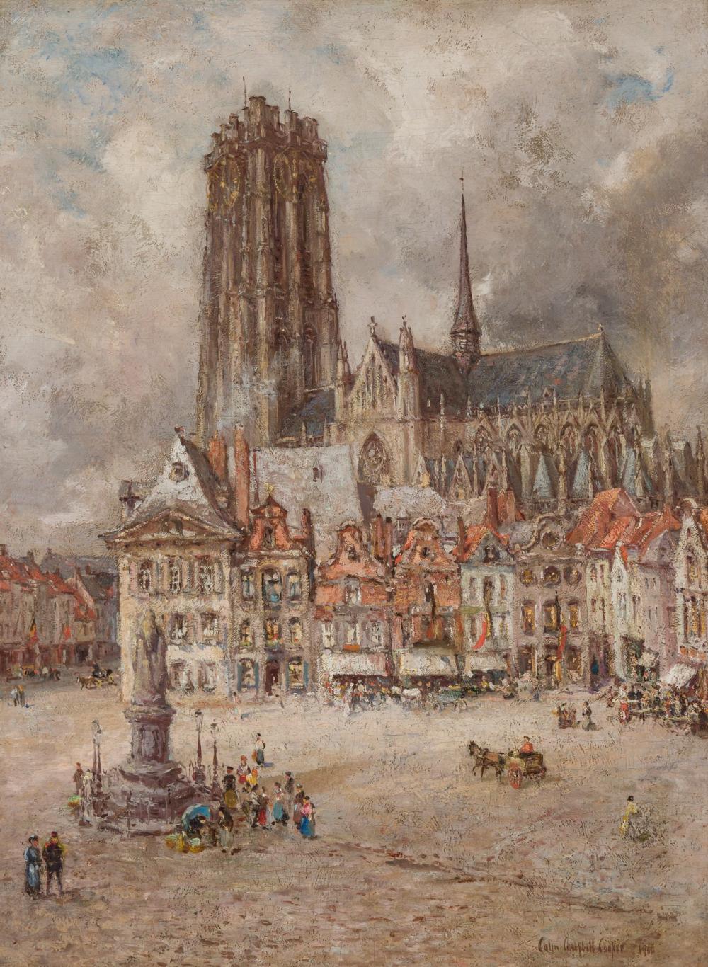 Appraisal: COLIN CAMPBELL COOPER American - Cathedral Scene oil on canvas