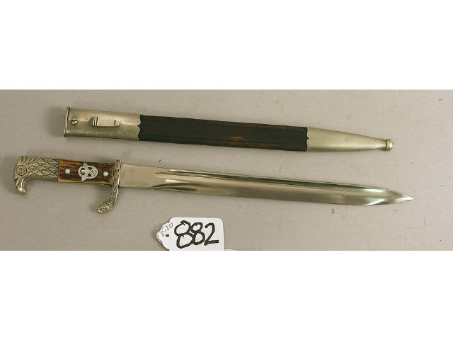 Appraisal: Nazi police dress bayonet with scabbard by Holler of Solingen