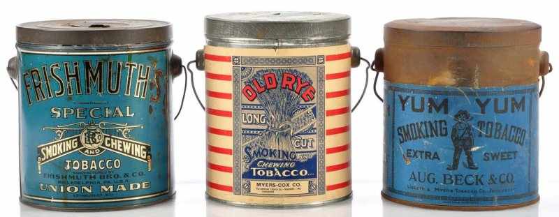 Appraisal: Lot of Smoking Tobacco Pails Description Nice lot includes Yum