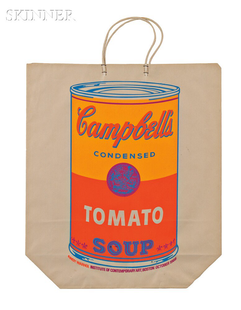 Appraisal: Andy Warhol American - Campbell's Soup Can on Shopping Bag