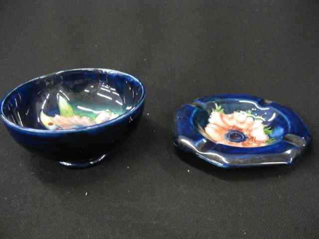 Appraisal: pcs Moorcroft Pottery '' diameter bowl and Hibiscus ashtray ''