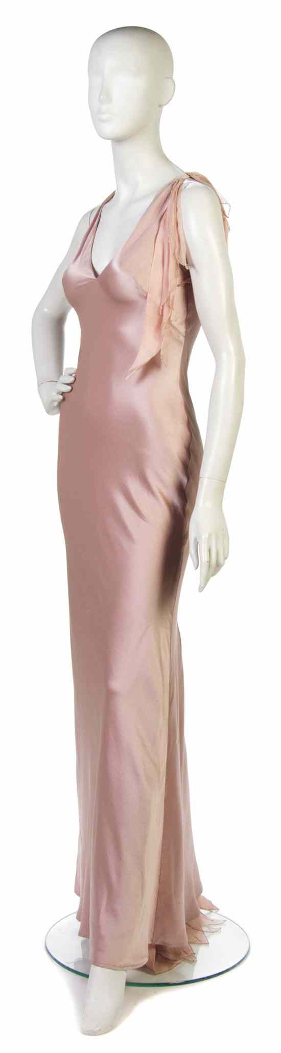 Appraisal: A Gianni Versace Pink Silk Evening Gown with floral silk