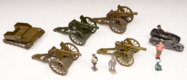 Appraisal: A COLLECTION OF FOUR BRITAINS LTD TOY FIELD GUNS and