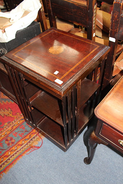 Appraisal: AN EDWARDIAN MAHOGANY ROTATING BOOKCASE cm wide x cm high