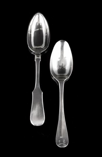 Appraisal: Two Continental Silver Spoons of Jewish Interest the first marked