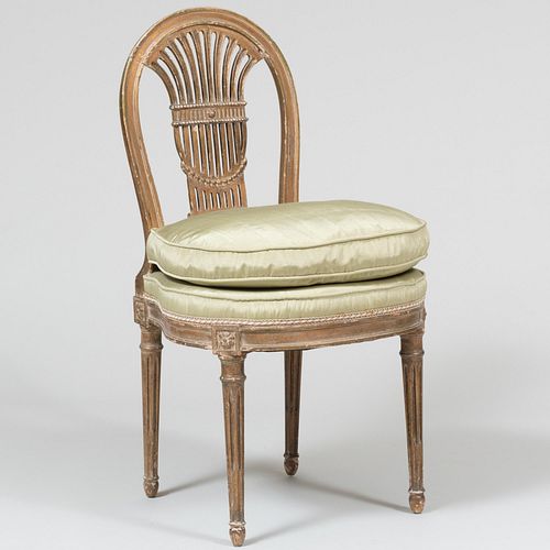 Appraisal: LATE LOUIS XVI STYLE OIL GILDED SIDE CHAIR IN THE