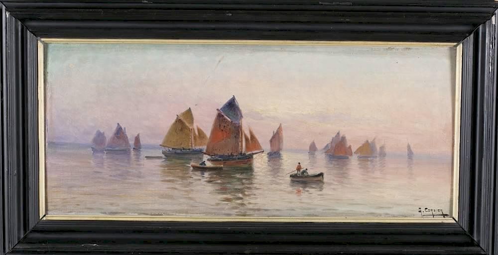 Appraisal: Gaston Corbier regatta scene o c Corbier Gaston France -