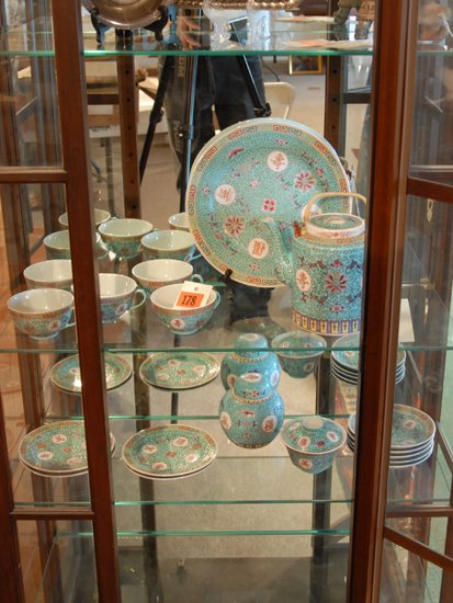 Appraisal: -piece Chinese Tea Set to Include tea pot ginger jar