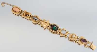 Appraisal: A Large Victorian-Style Slider Bracelet k yellow gold slider bracelet