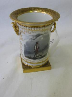 Appraisal: AN F B B WORCESTER PORCELAIN SPILL VASE of tapering