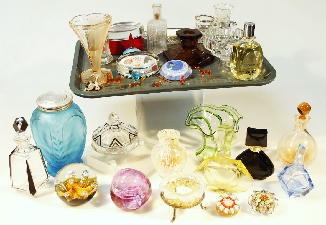 Appraisal: Various glass ware to include an Art Deco style black