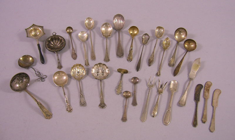 Appraisal: Twenty-eight Pieces of Sterling Silver Serving Flatware including small ladles