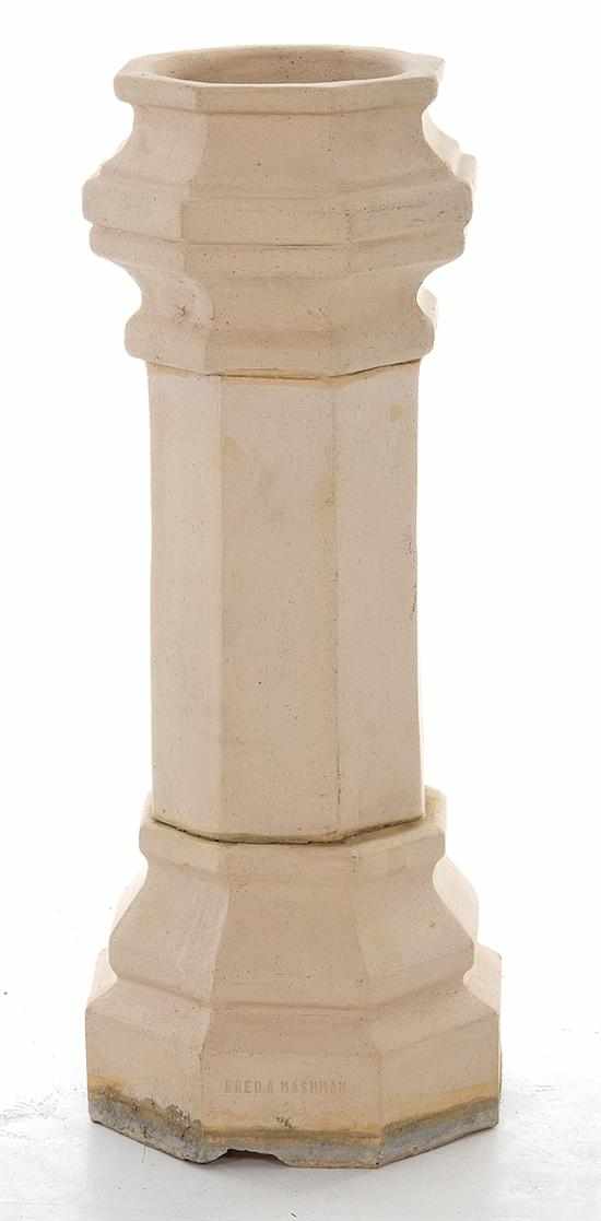 Appraisal: Set of five terracotta chimney caps octagonal baluster form H