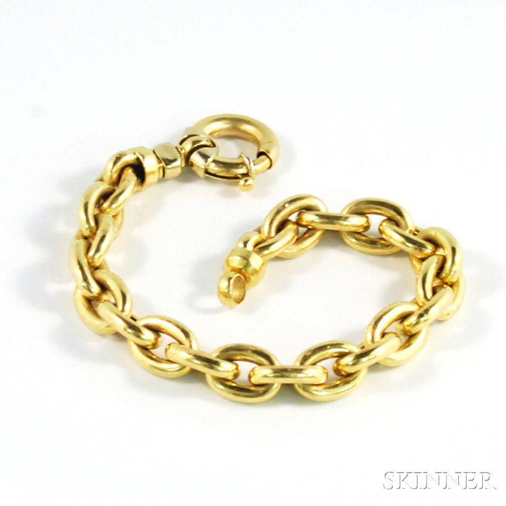 Appraisal: Italian kt Gold Oval-link Bracelet lg in total dwt Estimate