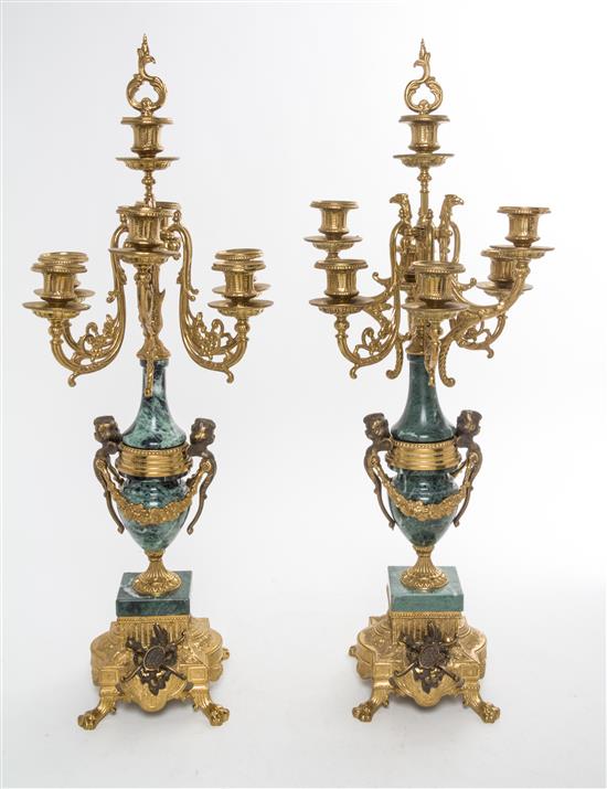 Appraisal: Sale Lot A Pair of Italian Gilt Metal Mounted Marble