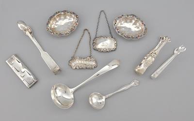 Appraisal: An Assortment of Silver Articles Including two oval nut dishes