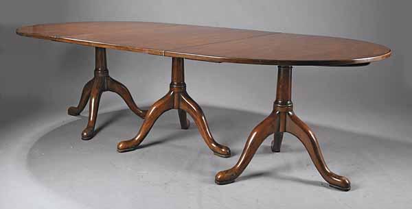 Appraisal: A George III-Style Mahogany Three Pedestal Dining Table th c