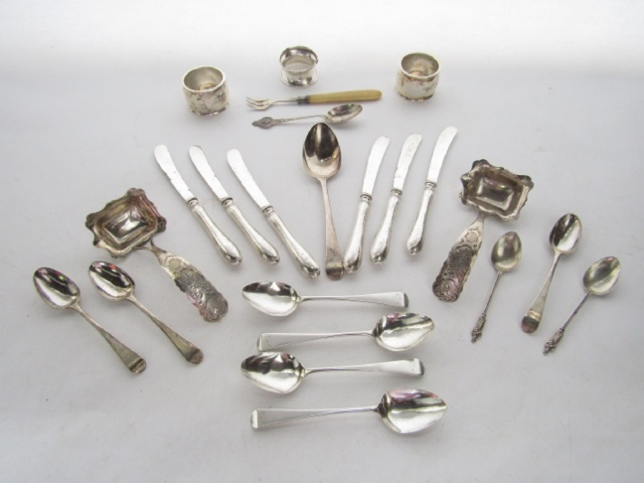 Appraisal: A set of four George III silver Old English pattern