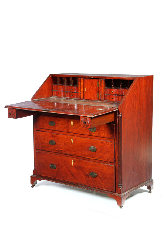 Appraisal: CHIPPENDALE SLANT-FRONT DESK Ohio early th century cherry and poplar