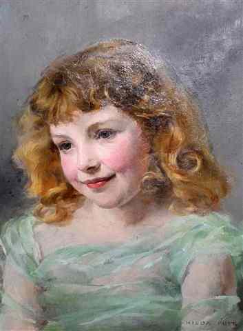 Appraisal: HILDA PUTT TH TH CENTURY Portrait of a young girl