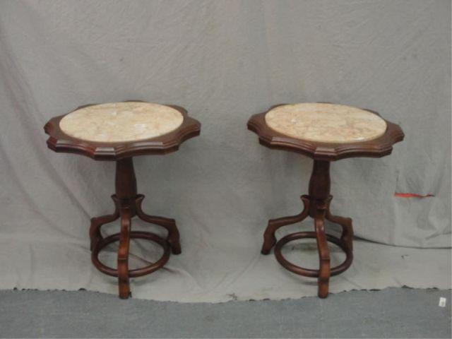 Appraisal: Pair of Marbletop Neoclassical End Tables From a Stamford location