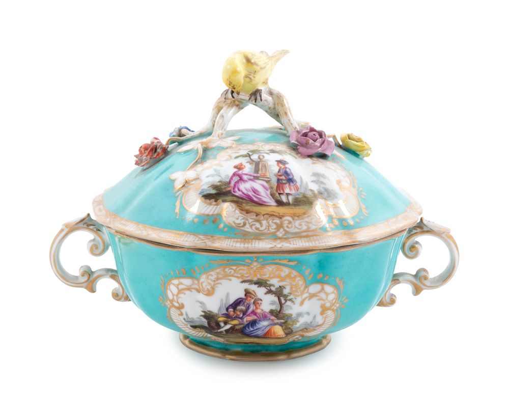 Appraisal: A Meissen Painted and Parcel Gilt Porcelain Covered Tureen A