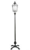 Appraisal: FLOOR LAMP - Heavy cast brass slag panel lantern top