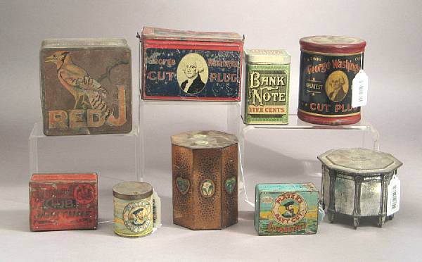 Appraisal: Tobacco Tins Assortment Featuring several Player s Naval Cut Cigarette