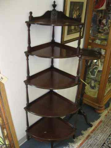 Appraisal: Mahogany Corner Shelf five tiers '' tall