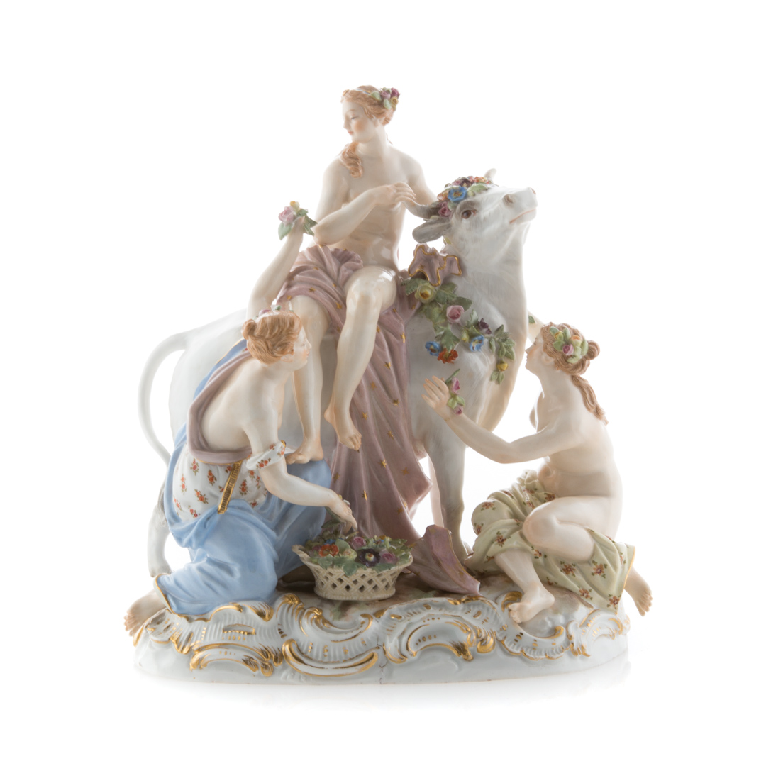 Appraisal: Meissen figural group Abduction of Europa th century modeled as