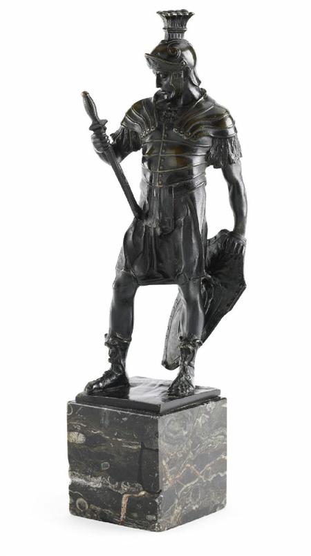 Appraisal: A late th century Continental bronze figure of a Roman