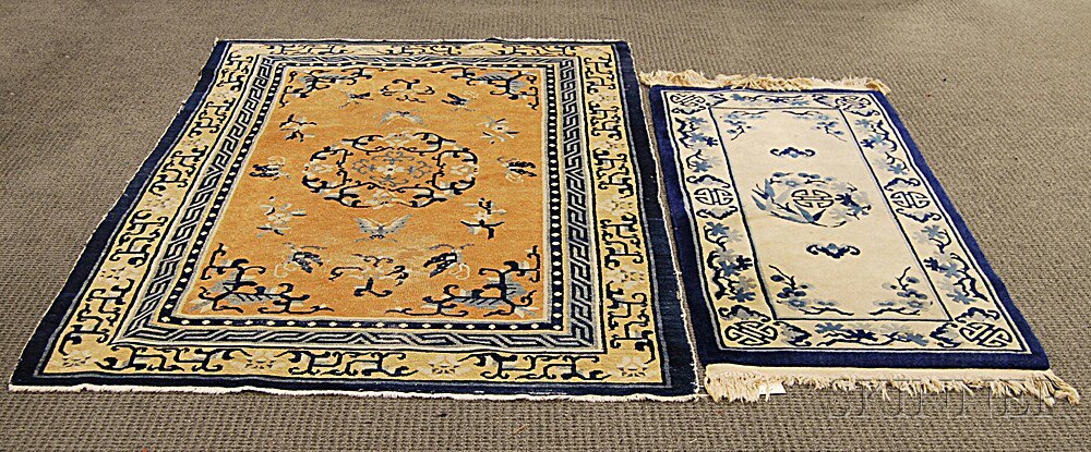 Appraisal: Two Chinese Rugs th th century one minor areas of