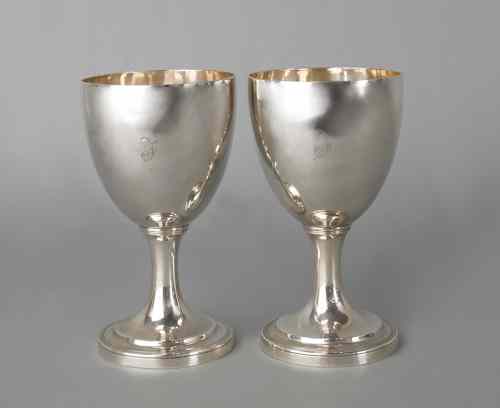 Appraisal: Pair of Philadelphia silver chalices ca bearing the touch of