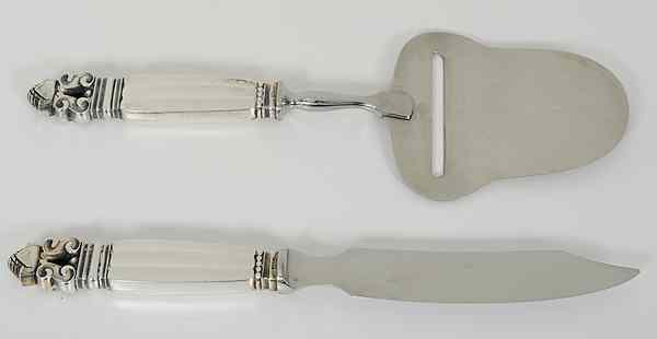 Appraisal: Georg Jensen Sterling Serving Pieces Europe A two-piece sterling silver