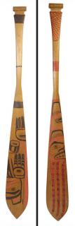 Appraisal: lot of Northwest coast polychrome painted cedar paddles lot of