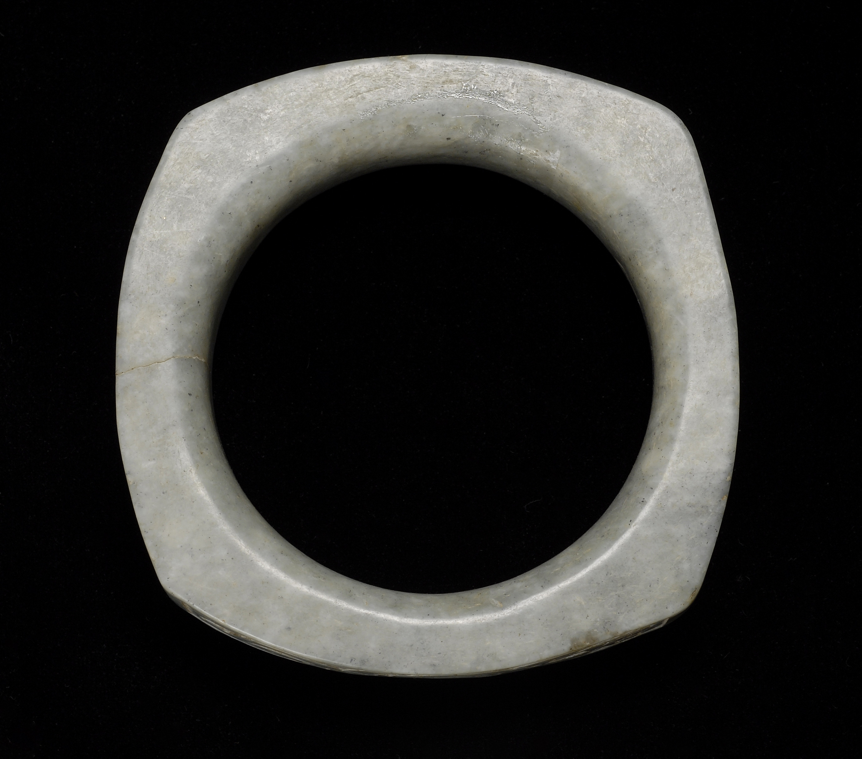 Appraisal: GRAY JADE ZUN With dragon carving Diameter cm ConditionUndamaged