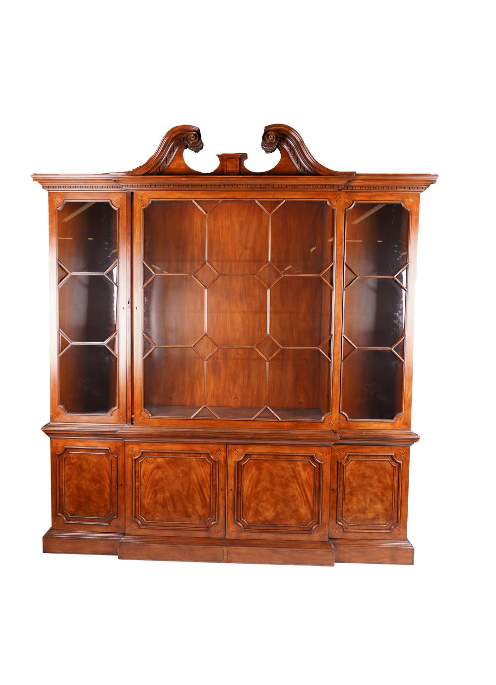 Appraisal: BAKER MAHOGANY CHIPPENDALE STYLE CHINA CABINETStately Homes Collection with a