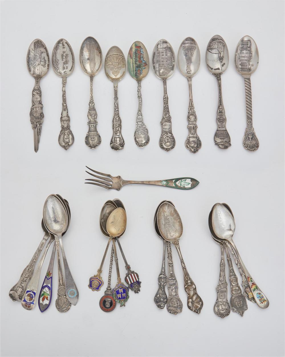 Appraisal: A group of sterling silver souvenir flatware Late th th