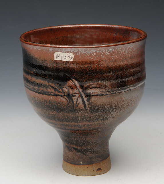 Appraisal: A MARIANNE DE TREY GOBLET SHAPED VASE in oxidised stoneware