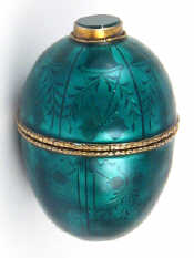 Appraisal: A silver gilt Russian style Easter egg in transparent green