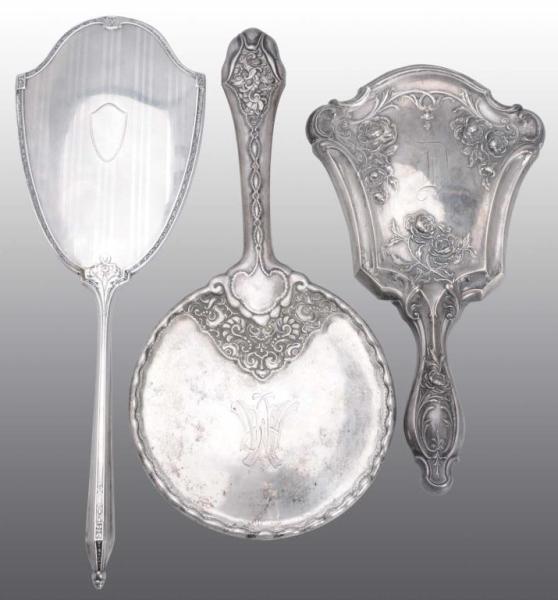 Appraisal: Lot of Silver Hand Mirrors Description Includes two sterling examples