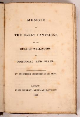 Appraisal: Westmoreland John Fane Earl of Memoir of the Early Campaigns