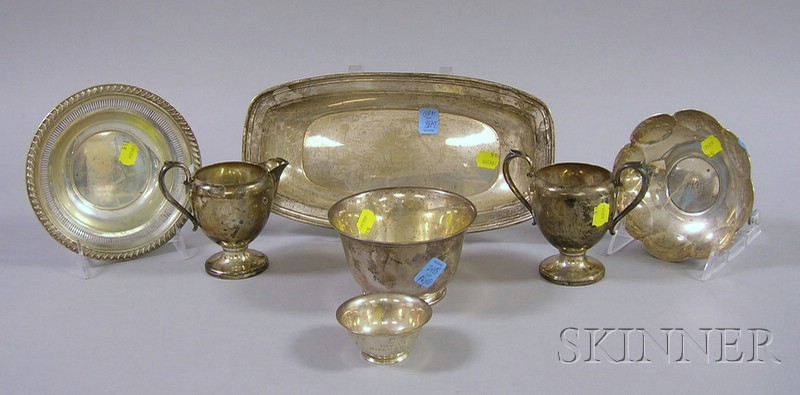 Appraisal: Seven Pieces of Sterling Silver Hollowware a creamer and sugar