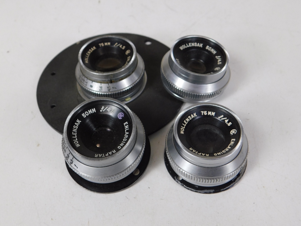 Appraisal: LOT OF WOLLENSAK ENLARGING RAPTAR LENSES Lot of Wollensak Enlarging