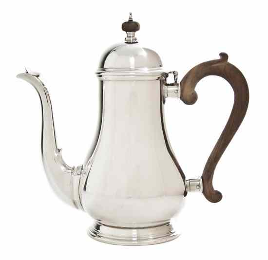 Appraisal: An American Sterling Silver Coffee Pot Schroth of pear form