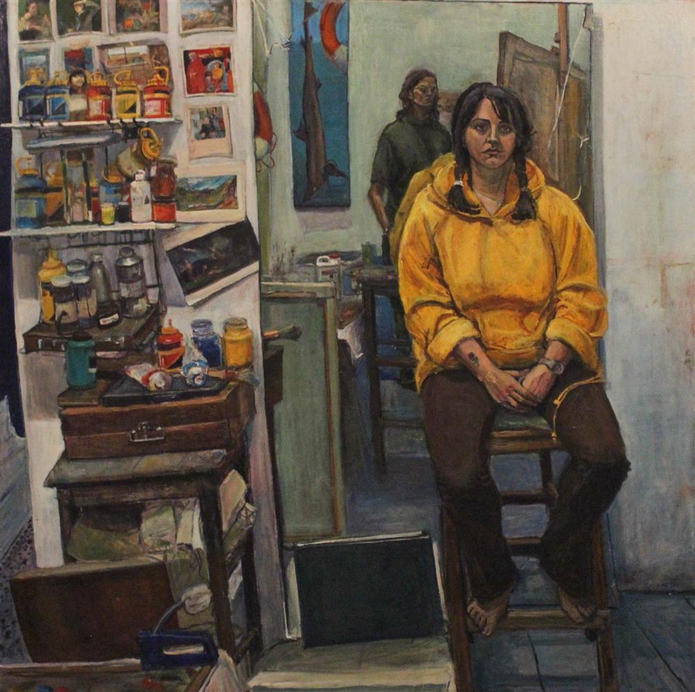 Appraisal: MARTIN LEA BROWN BRITISH - STUDIO PORTRAIT Oil on canvas